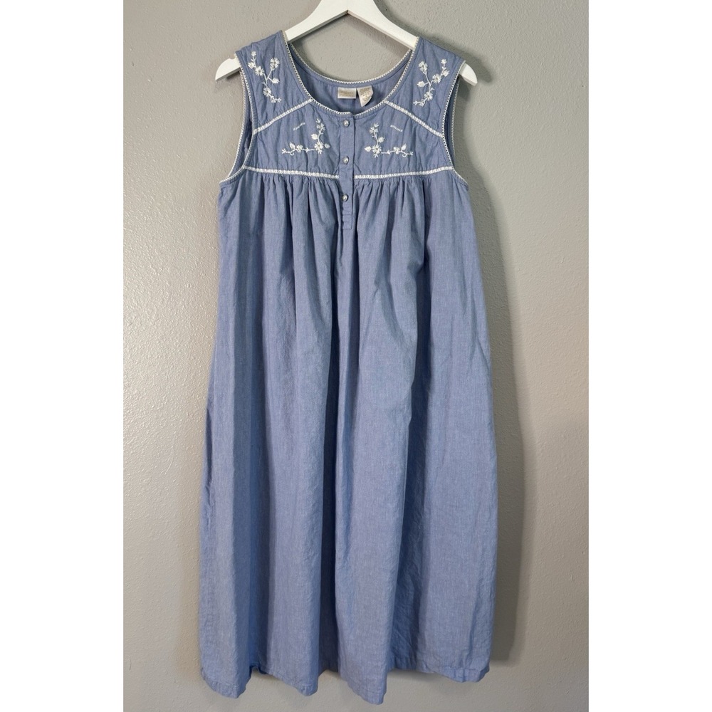 Gilligan & O'Malley 100% Cotton Embroidered Sleep Dress Nightgown XL